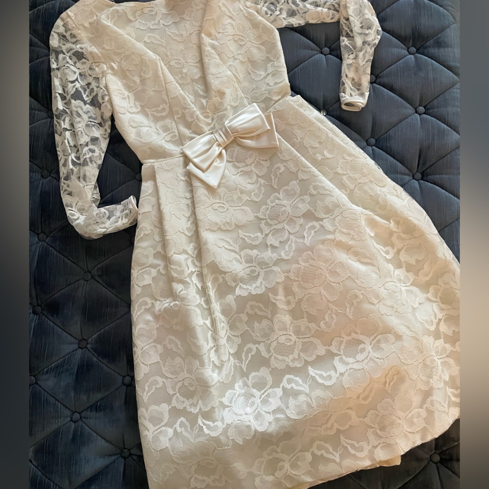 Vintage Sanger Harris Wedding Cocktail Lace Dress